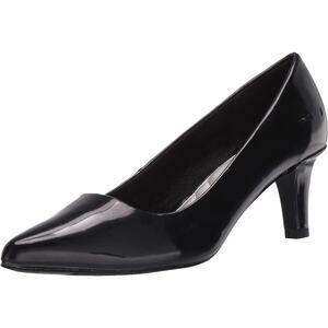 Easy Street Women Pointe Pointed Toe Pump Heels Size US 10M Black Faux Patent